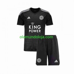 Camisola Leicester City Guarda-redes Criança Equipamento Terceiro 2023-2024 Manga Curta